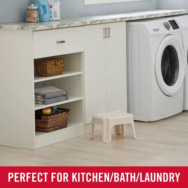 Alt view image 4 of 6 - Roughneck Step-Stool Bisque Lightweight Holds up to 300 pounds Ideal for Kitchen-Bath Skid-Resistant