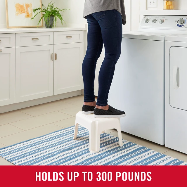 Alt view image 5 of 6 - Roughneck Step-Stool Bisque Lightweight Holds up to 300 pounds Ideal for Kitchen-Bath Skid-Resistant