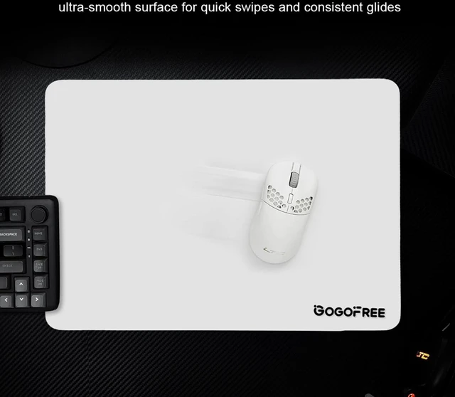 Alt view image 2 of 7 - Glass Gaming Mouse Pad, Professional Esport Tempered Glass Mouse Pad Ultra-Smooth Micro-Etched Surface for Top Speed and Control,Hard Mousepad White (XL 19.7'' L x 15.8'' W)