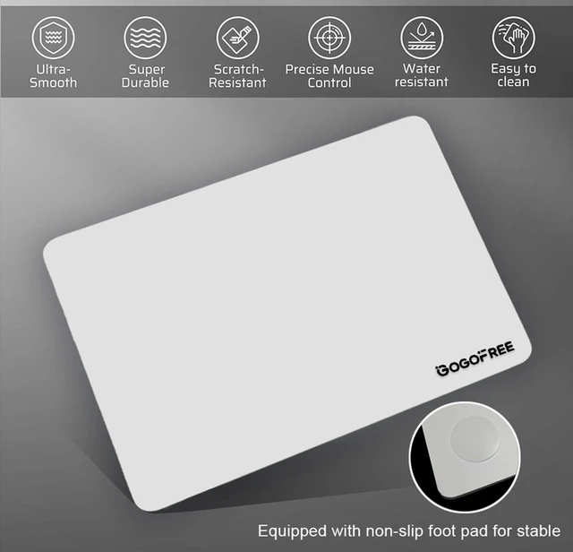 Alt view image 4 of 7 - Glass Gaming Mouse Pad, Professional Esport Tempered Glass Mouse Pad Ultra-Smooth Micro-Etched Surface for Top Speed and Control,Hard Mousepad White (XL 19.7'' L x 15.8'' W)