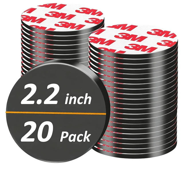 Main image of 55MM Big Round Magnets with Adhesive Backing,Precut Strong Sticky Magnetic Dots Tapes for DIY Crafts Projects Whiteboard, Fridge, Organization(Diameter 2.2" x 0.08" Thick-20PCS)
