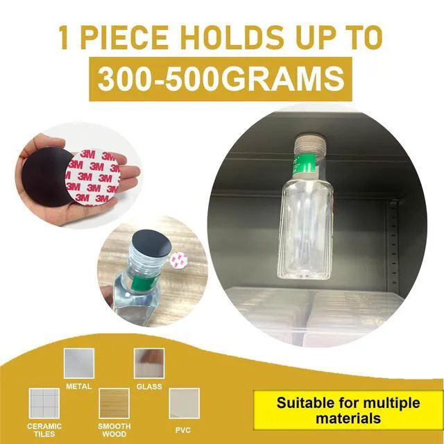 Alt view image 5 of 7 - 55MM Big Round Magnets with Adhesive Backing,Precut Strong Sticky Magnetic Dots Tapes for DIY Crafts Projects Whiteboard, Fridge, Organization(Diameter 2.2" x 0.08" Thick-20PCS)