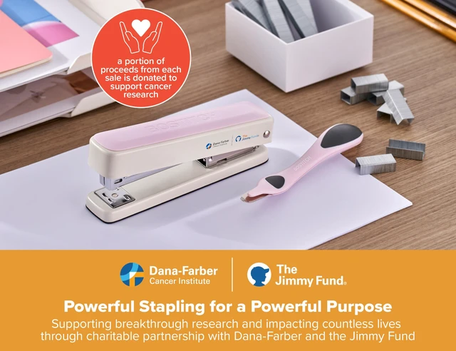 Alt view image 2 of 7 - Titan Heavy Duty Metal Stapler, 50 Sheet Capacity with 1250 Staples and Ergonomic Staple Remover, Jam Free Stapling, Full Strip Stapler for Desk, Office and Classroom, Pink & White
