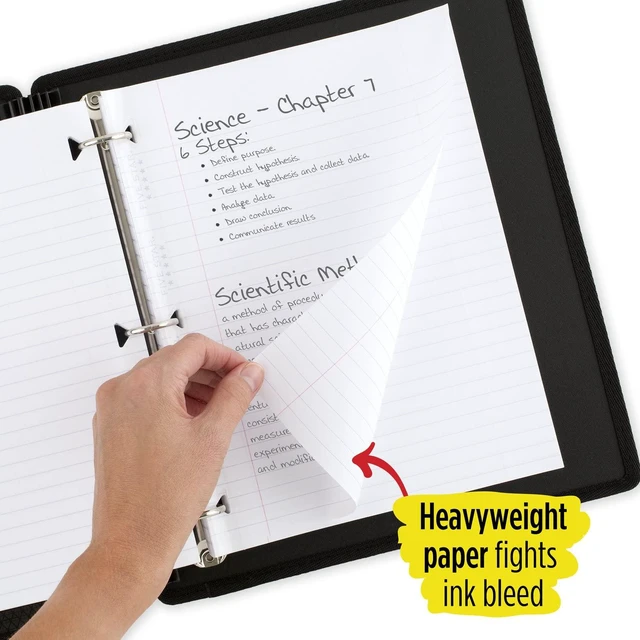 Alt view image 4 of 7 - Loose Leaf Paper, 12 Pack, Notebook Paper, Wide Ruled Filler Paper, Reinforced, 8 x 10.5, 100 Sheets per Pack (72364)