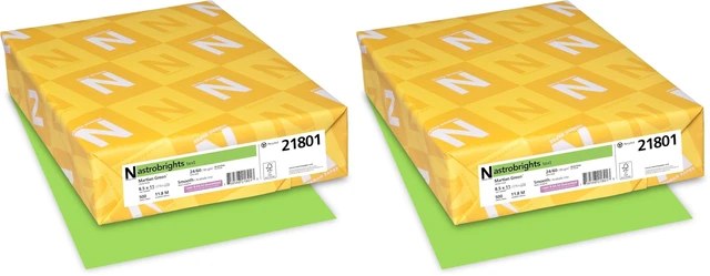 Main image of Astrobrights Premium Color Paper, 24 lb, 8.5 x 11 Inches, 500 Sheets, Martian Green (WAU21801) (Pack of 2)