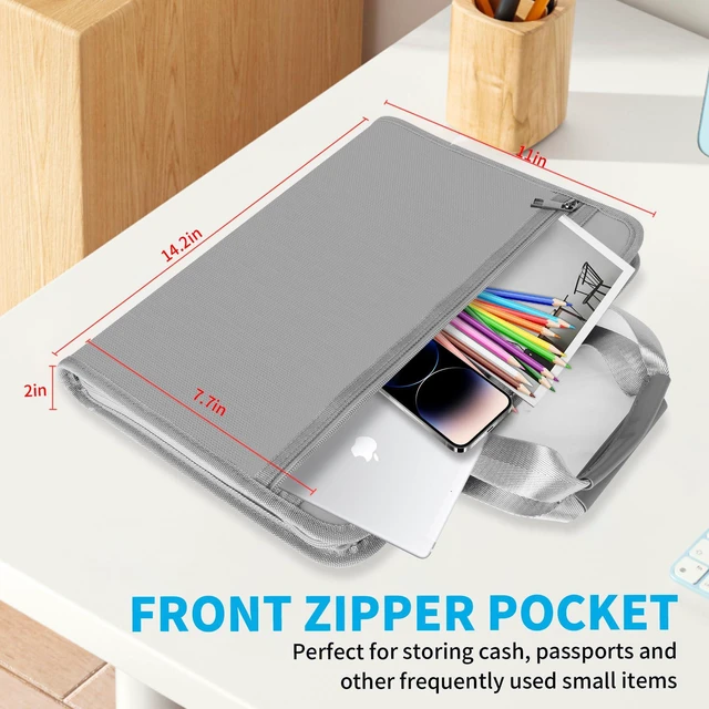 Alt view image 5 of 7 - Important Document Organizer with Lock, Fireproof Accordion File Organizer 13 Pockets Expanding File Folder with Handle & Labels, Portable Travel Business Binder Papers Organizer for Letter A4 Files