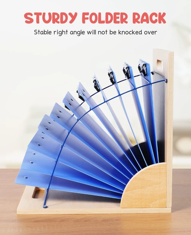 Alt view image 4 of 7 - 2 Pack Clipboard Holder Stand, Wood and Metal Rack for Classroom Wood and metal organizer holds clipboards, folders, and mini whiteboards for classroom or office use; assembly required