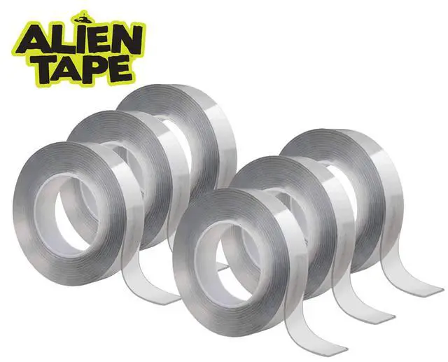 Alt view image 6 of 6 - Heavy Duty Double Sided Tape, Nano Tape, Feet Clear Adhesive Tape for Poster Photo Wall Decor As Seen on TV, (6 Rolls - 42 Feet)