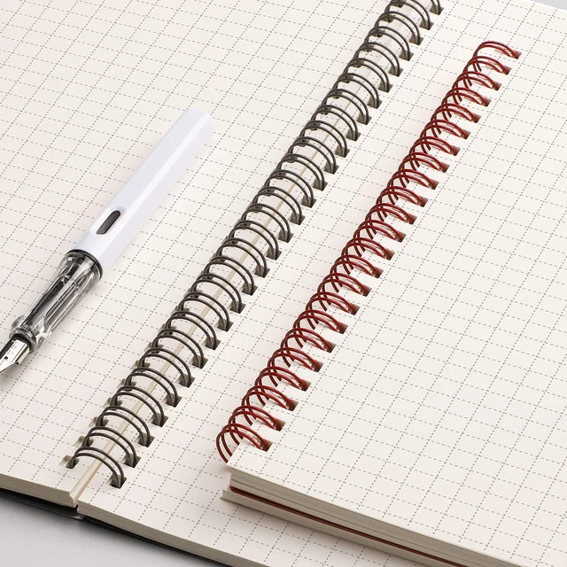Alt view image 4 of 7 - Graph Grid Journal Notebook, 4 Pack, 640 Pages, A5 (5.7" x 8.2") 100 GSM Thick Paper, Flexible Plastic Cover, Spiral-bound, for School, Student, Note Taking, Engineering