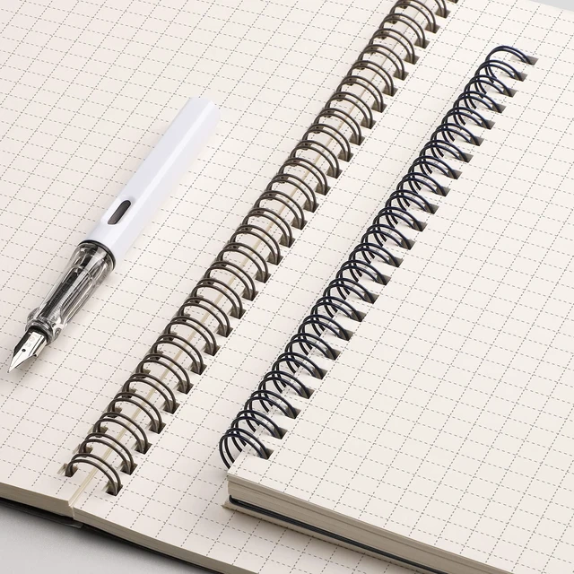 Alt view image 4 of 7 - Graph Grid Journal Notebook, 2 Pack, 320 Pages, B5 (7.4" x 10") 100 GSM Thick Paper, Flexible Plastic Cover, Spiral-bound, for School, Student, Note Taking, Math, Engineering (Brown & Blue)