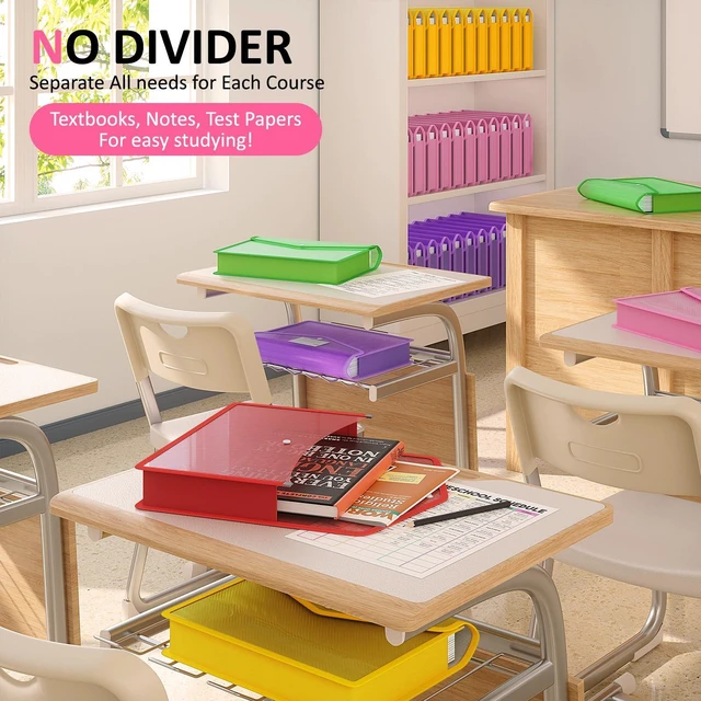 Alt view image 3 of 7 - Plastic Expanding File Folders, Transparent Envelopes with Snap Suitable for Home, Office, School, Large Capacity, No Dividers, Dopamine 5-Color, Fits Letter/A4 Size - 5 Pack
