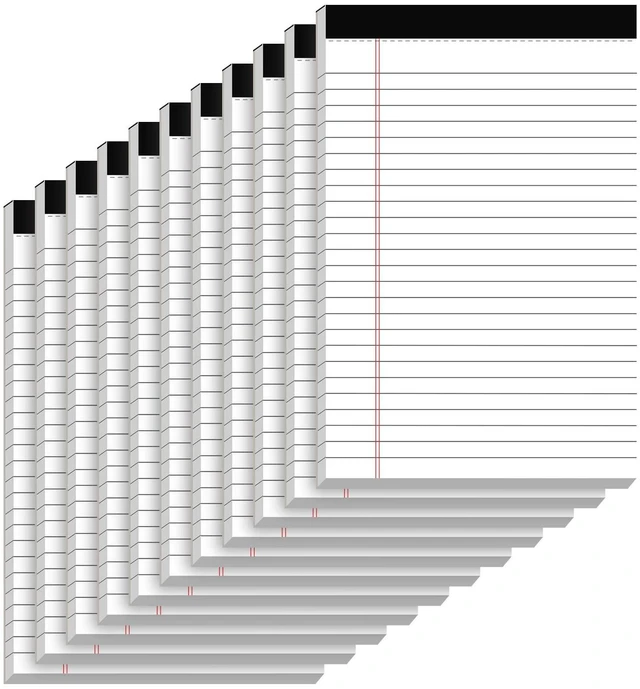 Main image of 10 Pack of Legal Pad Writing Pads 5" x 8" Notepad 80gsm Recycled Paper Small Legal Pads 25 Lines Note Pads Perforated Legal Pads 30 Sheets Double-Sided Printing Legal Pads for School, College, Office