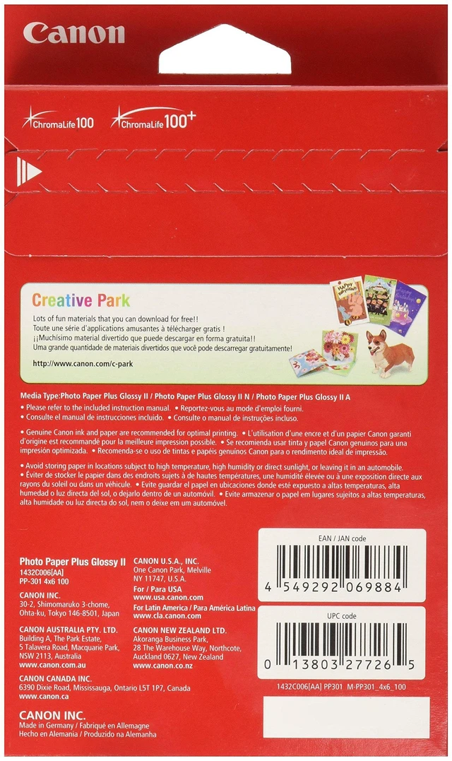 Alt view image 3 of 3 - Photo Paper Glossy 4 x 6 Inches, PP-301, 100 Sheets