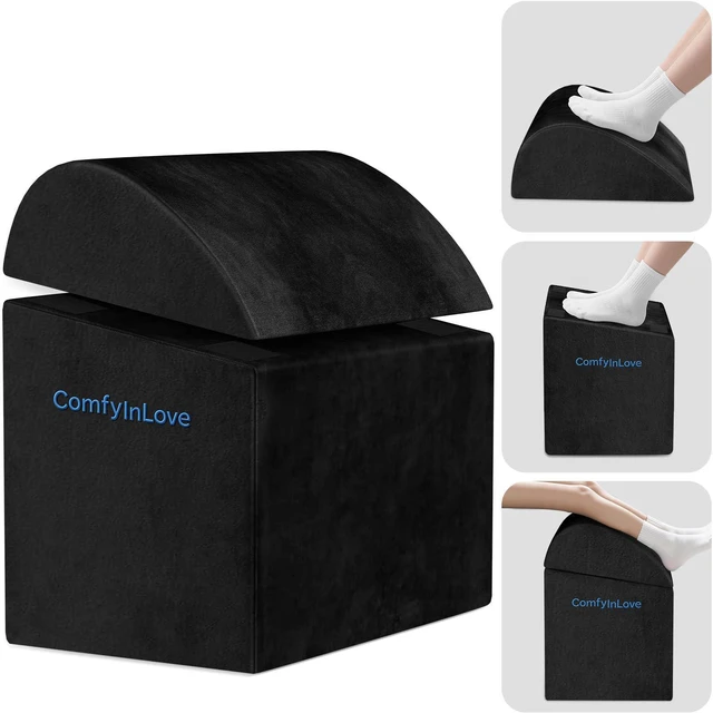 Main image of Foot Rest for Under Desk with 3 Heights, Foot Stool, Black Memory foam adjustable footrest, Ergonomic leg elevation, Non-slip Bottom, Washable Cover, Desk Office Home Car Coach Bed