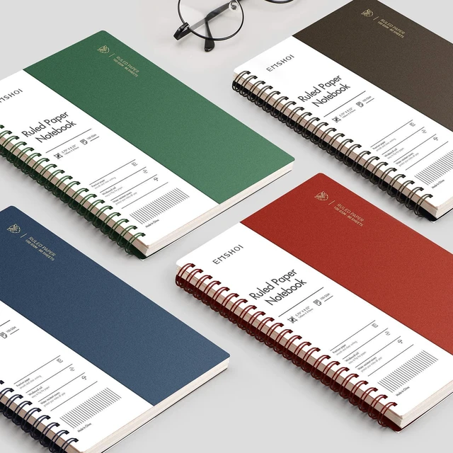 Alt view image 7 of 7 - Lined Spiral Journal Notebook, 4 Pack, 640 Pages, A5 (5.7" x 8.2") College Ruled, 100 GSM Thick Paper, Flexible Plastic Cover, for School, Student, Writing, Journaling, Work, Women & Men