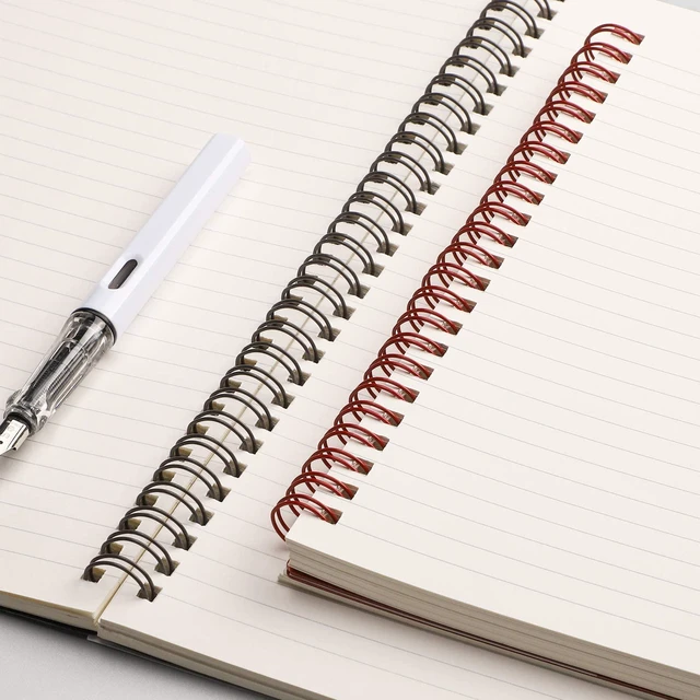 Alt view image 4 of 7 - Lined Spiral Journal Notebook, 4 Pack, 640 Pages, A5 (5.7" x 8.2") College Ruled, 100 GSM Thick Paper, Flexible Plastic Cover, for School, Student, Writing, Journaling, Work, Women & Men