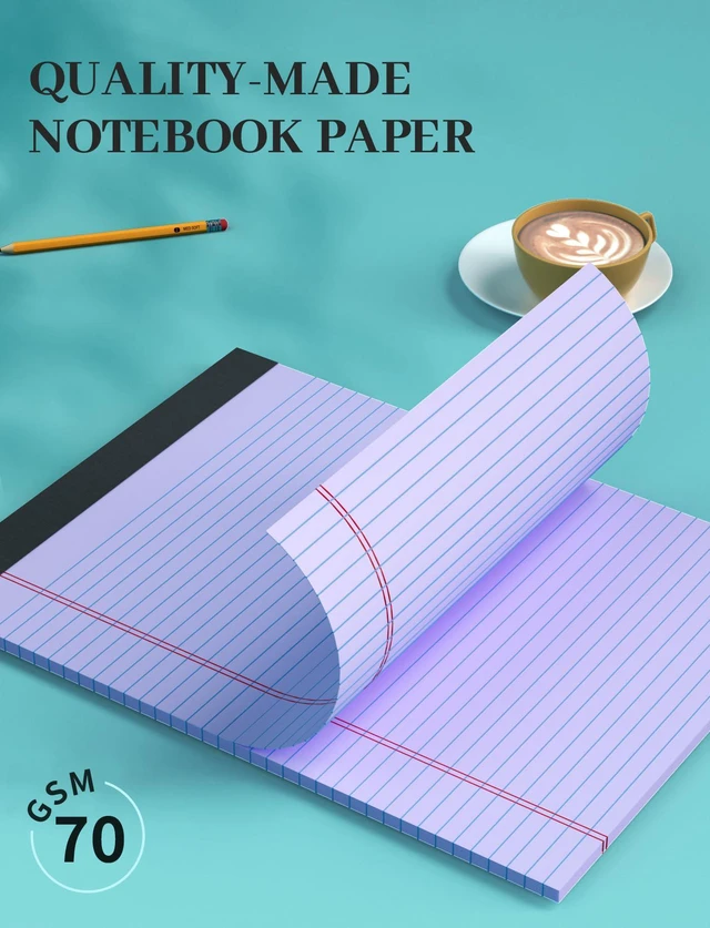Alt view image 4 of 7 - 12 Pack Legal Pads 8.5 x 11 College Ruled, 30 Sheets Per Colored Note Pads Perforated Lined Paper Pads 8.5x11, Writing Pads with Sturdy Backing, Legal Pads for School, Office, Home