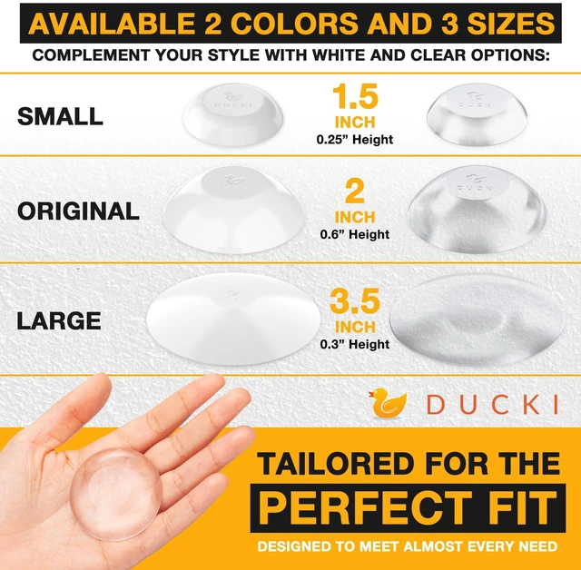 Alt view image 2 of 7 - Door Stoppers Wall Protector 1.5", Reusable & Self Adhesive - 6 Pack White Discreet Home Door Knob Wall Protector, Door Bumper with Adhesive - Rubber Door Stops, Shock Absorbent Door Handle Stopper