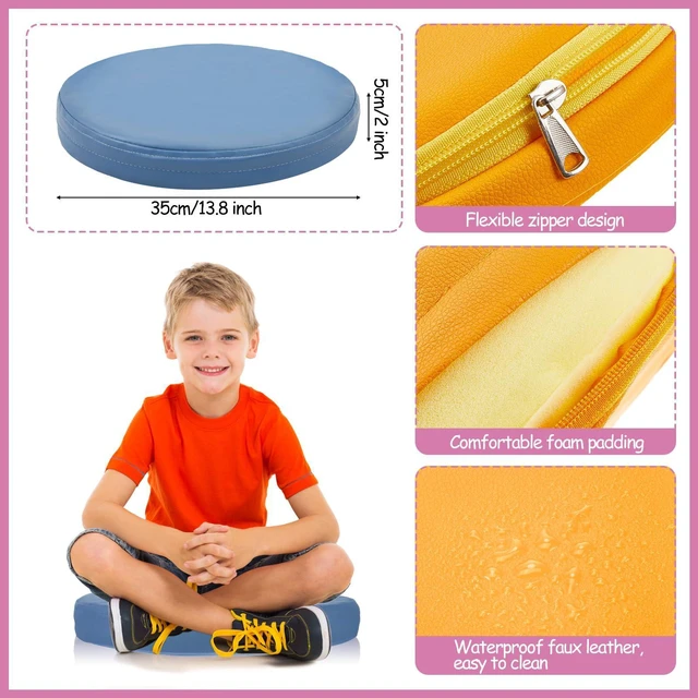 Alt view image 2 of 7 - 4 Pcs Extra Thick Floor Cushion Classroom, Mixed Colors, Round Flexible Seating Cushions, Assorted Colored Pillow Floor Cushions, Soft Support for Learning Sitting Home Office School Chair