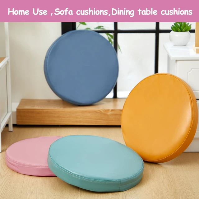 Alt view image 7 of 7 - 4 Pcs Extra Thick Floor Cushion Classroom, Mixed Colors, Round Flexible Seating Cushions, Assorted Colored Pillow Floor Cushions, Soft Support for Learning Sitting Home Office School Chair