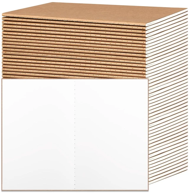 Main image of 48pcs Blank Kraft Notebooks, Bulk Journals for Kids, 60 Pages/80GSM, 8.3 X 5.5 Inch, Travel Journal Set, for Travelers, Students and Office Supplies