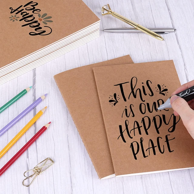 Alt view image 5 of 7 - 48pcs Blank Kraft Notebooks, Bulk Journals for Kids, 60 Pages/80GSM, 8.3 X 5.5 Inch, Travel Journal Set, for Travelers, Students and Office Supplies