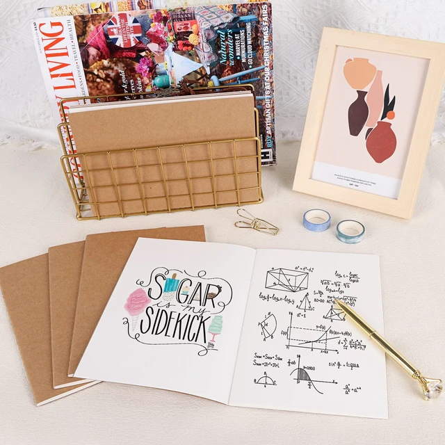 Alt view image 6 of 7 - 48pcs Blank Kraft Notebooks, Bulk Journals for Kids, 60 Pages/80GSM, 8.3 X 5.5 Inch, Travel Journal Set, for Travelers, Students and Office Supplies