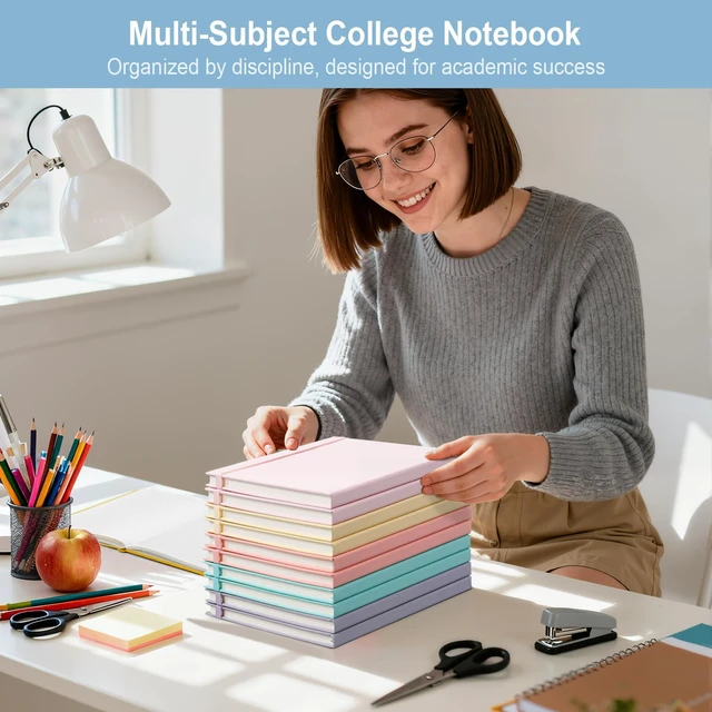 Alt view image 7 of 7 - 24 Pack A5 Hardcover Lined Notebook,192 pg College Ruled 5.5x8.3 Bulk notebooks for work,office & professional use,Waterproof faux leather,lay-flat elastic closure