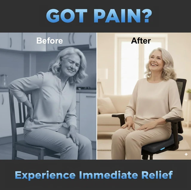 Alt view image 2 of 7 - Gel Seat Cushions for Long Sitting- Extra Large & Ultra Thick(2 Inch) Orthopedic Chair Pad for Pressure Relief, Sciatica & Back Pain Non-Slip, Cooling, Portable for Office, Car, Truck, Wheelchair