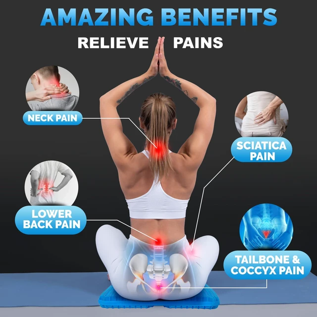 Alt view image 3 of 7 - Gel Seat Cushions for Long Sitting- Extra Large & Ultra Thick(2 Inch) Orthopedic Chair Pad for Pressure Relief, Sciatica & Back Pain Non-Slip, Cooling, Portable for Office, Car, Truck, Wheelchair