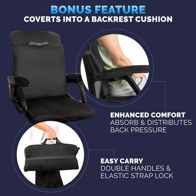 Alt view image 5 of 7 - Gel Seat Cushions for Long Sitting- Extra Large & Ultra Thick(2 Inch) Orthopedic Chair Pad for Pressure Relief, Sciatica & Back Pain Non-Slip, Cooling, Portable for Office, Car, Truck, Wheelchair