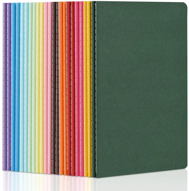 Main image of 24 Pack Colorful Blank Notebooks Bulk, A5 Journals with 12 Colors, 60 Pages/30 Sheets, 8.3x5.5 Inch, Plain Paper, Travel Writing Journal Notebooks for Work & School