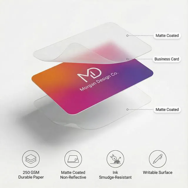 Alt view image 2 of 7 - Custom Business Cards with Rounded Corners, Pack of 500, Add Your Design or Logo, 10PT Durable Matte 250GSM Paper, 3.62 x 2.12 Inches, Double Sided Print, For Small Business and Events