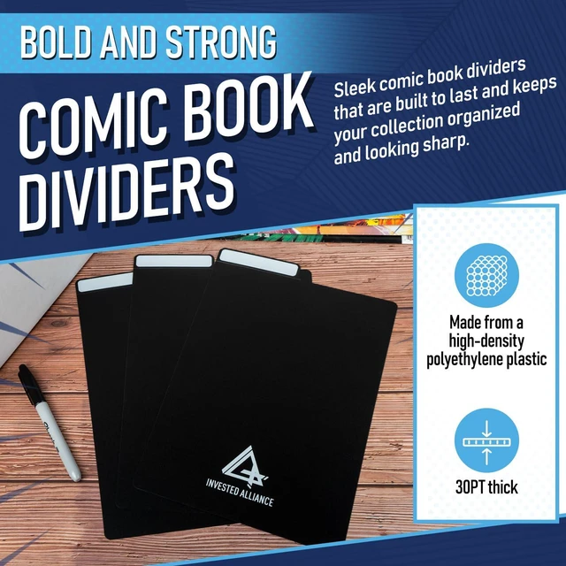 Alt view image 4 of 7 - Bundle Set Premium Short Comic Book Storage Box Organizer with Lid | Thick Cardboard Comic Storage Box For Collectibles Fits 150-175 Current/Silver Age, Heavy Duty & Stackable