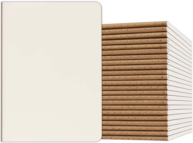 Main image of 24 Pack A5 Kraft Notebooks Bulk, 8.15x5.5 Inches Blank Journaling Notebooks, Notebooks for Work, Composition Notebooks for School, Journal notebooks for kids, 60 Pages