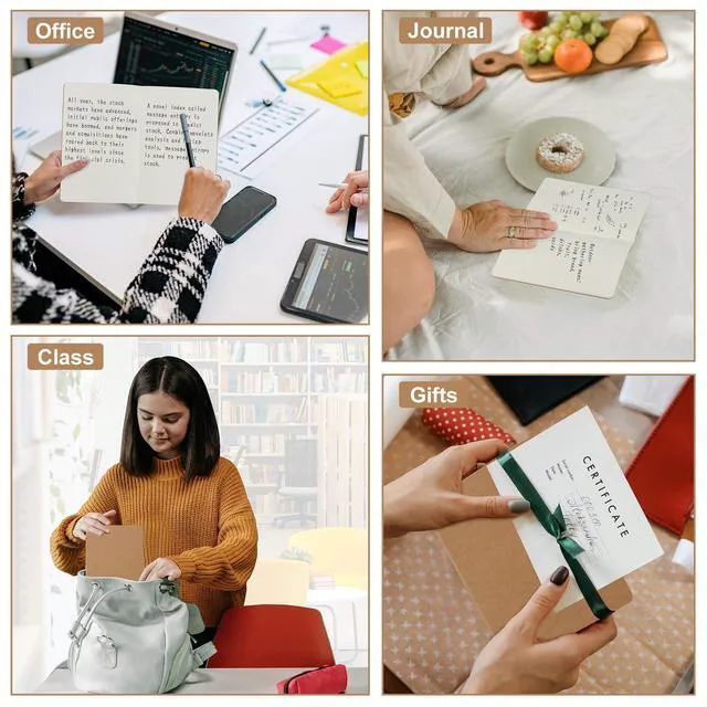 Alt view image 7 of 7 - 24 Pack A5 Kraft Notebooks Bulk, 8.15x5.5 Inches Blank Journaling Notebooks, Notebooks for Work, Composition Notebooks for School, Journal notebooks for kids, 60 Pages