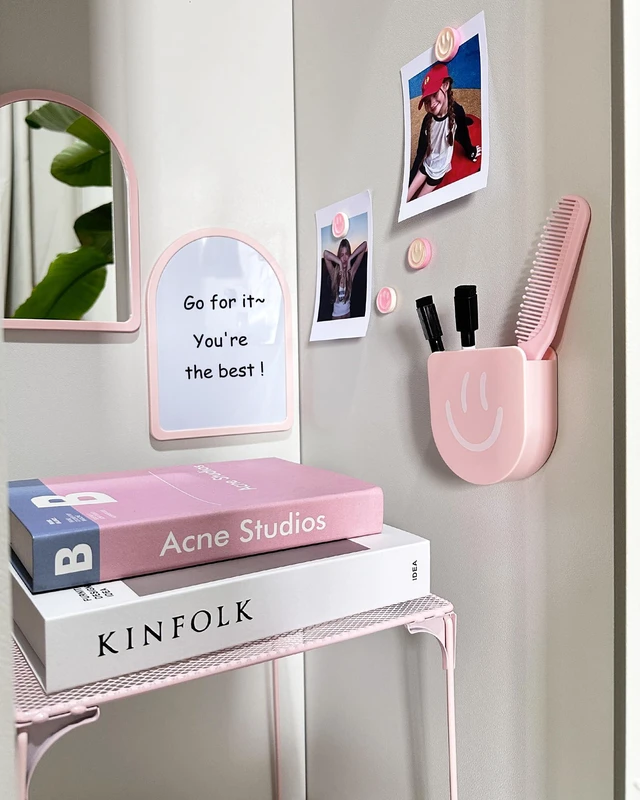 Alt view image 2 of 6 - 11 Pieces - Locker Accessories, Locker Decorations, Includes Mirror, Whiteboard, Magnets and Organizer. Perfect for Back to School Essentials and Office (11 Pieces - Pink)