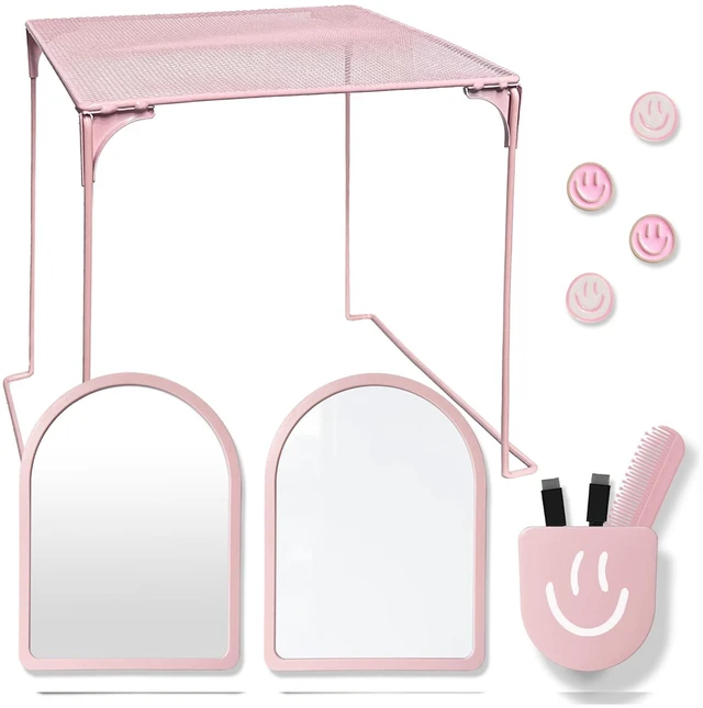 Main image of 11 Pieces - Locker Accessories, Locker Decorations, Includes Mirror, Whiteboard, Magnets and Organizer. Perfect for Back to School Essentials and Office (11 Pieces - Pink)