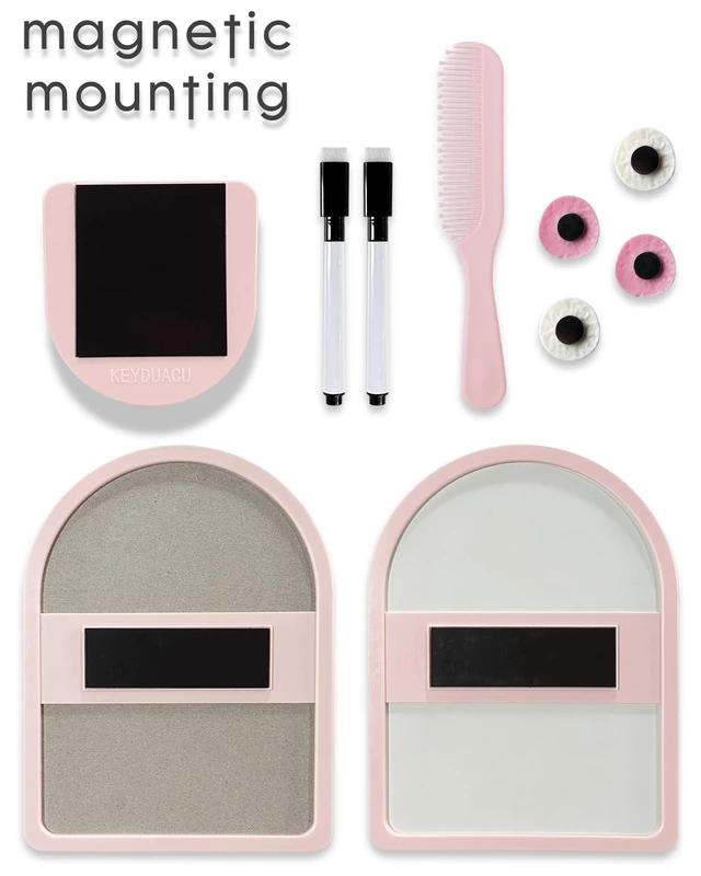 Alt view image 6 of 6 - 11 Pieces - Locker Accessories, Locker Decorations, Includes Mirror, Whiteboard, Magnets and Organizer. Perfect for Back to School Essentials and Office (11 Pieces - Pink)