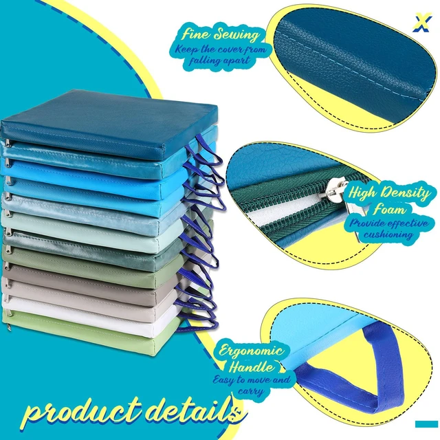 Alt view image 2 of 6 - 12 Pcs Classroom Floor Cushions for Kids,Bright Color,Square Flexible Classroom Seating for Kindergarten Daycare Nursery, Floor Cushion with Handle, Floor Cushions for Sitting Reading
