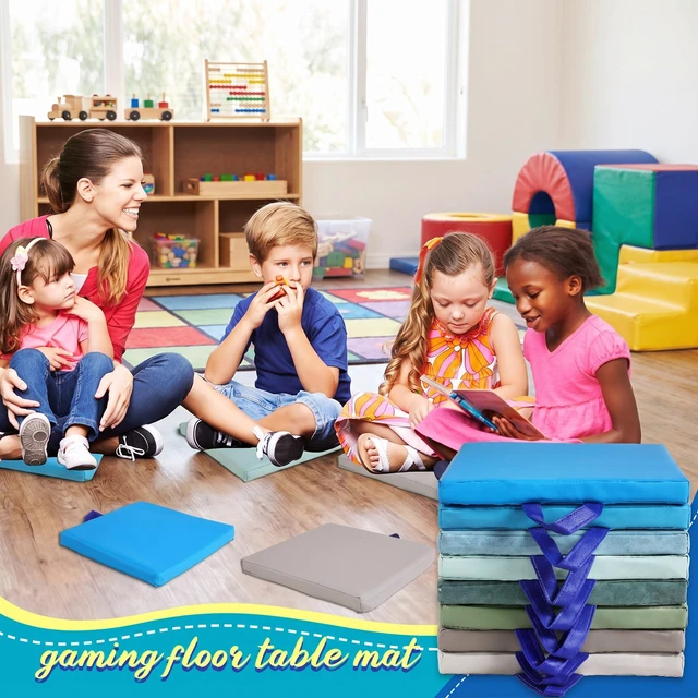 Alt view image 5 of 6 - 12 Pcs Classroom Floor Cushions for Kids,Bright Color,Square Flexible Classroom Seating for Kindergarten Daycare Nursery, Floor Cushion with Handle, Floor Cushions for Sitting Reading