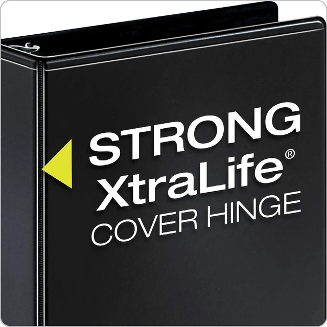 Alt view image 3 of 6 - Economy 3-Ring Binders, 4", Slant-D Rings, Holds 835 Sheets, ClearVue Presentation View, Non-Stick, Black, Case of 6 (90780)