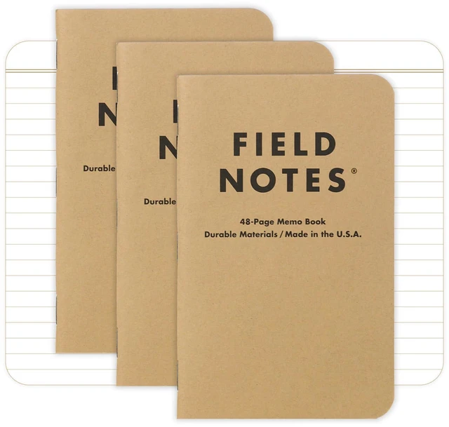 Main image of Original Kraft 3-Pack - Ruled Paper Memo Books - Lined 48 Page Pocket Notebooks - 3.5" x 5.5"