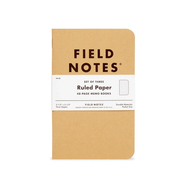 Alt view image 3 of 6 - Original Kraft 3-Pack - Ruled Paper Memo Books - Lined 48 Page Pocket Notebooks - 3.5" x 5.5"