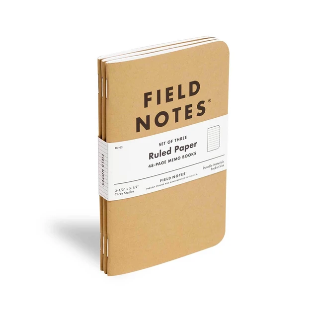 Alt view image 4 of 6 - Original Kraft 3-Pack - Ruled Paper Memo Books - Lined 48 Page Pocket Notebooks - 3.5" x 5.5"