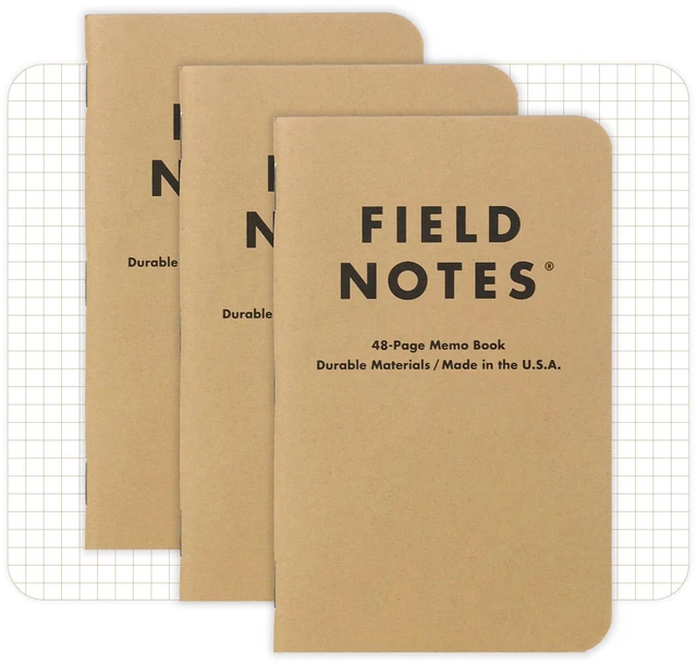 Main image of Original Kraft 3-Pack - Graph Paper Memo Books - Grid Paper 48 Page Pocket Notebooks - 3.5" x 5.5"