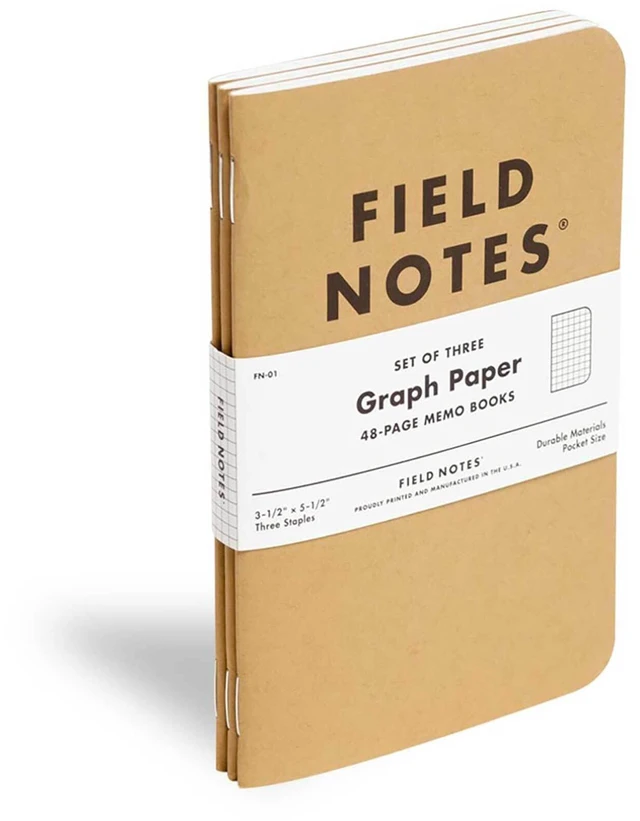 Alt view image 4 of 6 - Original Kraft 3-Pack - Graph Paper Memo Books - Grid Paper 48 Page Pocket Notebooks - 3.5" x 5.5"