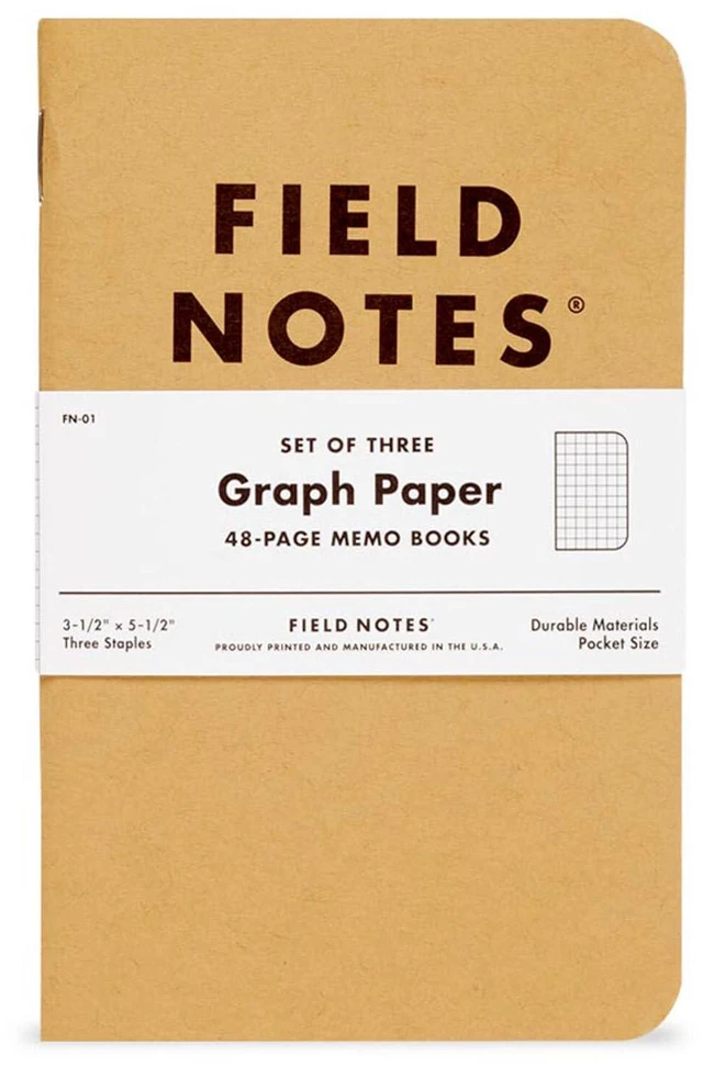 Alt view image 3 of 6 - Original Kraft 3-Pack - Graph Paper Memo Books - Grid Paper 48 Page Pocket Notebooks - 3.5" x 5.5"