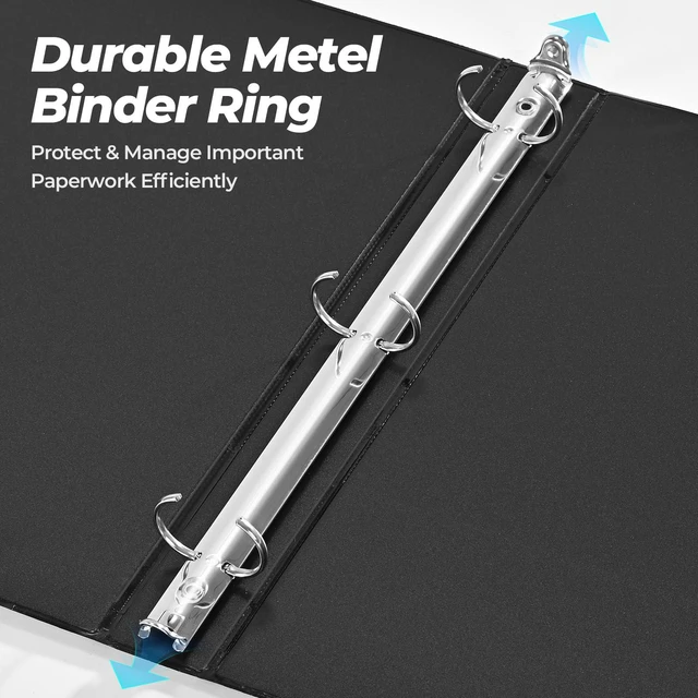 Alt view image 3 of 7 - 1 Inch 3 Ring Binders 24 Pack, Clear View Binder Bulk,Black PVC-Free 3-Ring Binders for School, Office or Home, Fits 8.5 x 11 Inches Paper