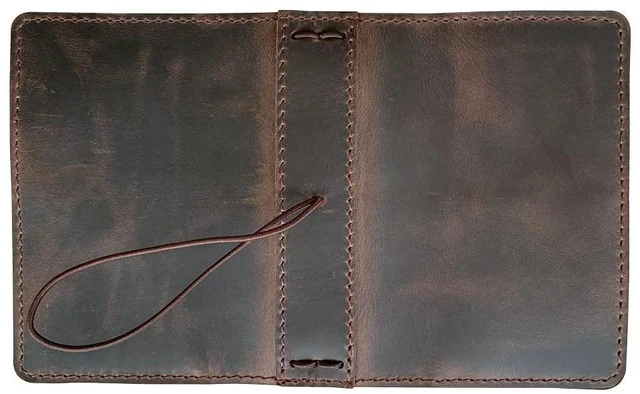 Alt view image 3 of 4 - Travelers Notebook Cover with Inner Pockets, Card Slots and Pen Holder, A6 Size, Dark Brown